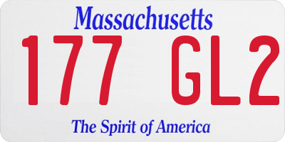 MA license plate 177GL2