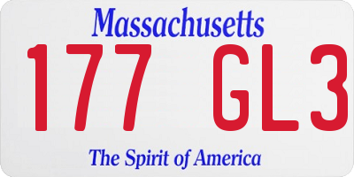 MA license plate 177GL3