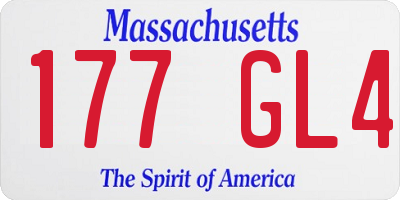 MA license plate 177GL4