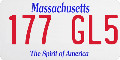 MA license plate 177GL5