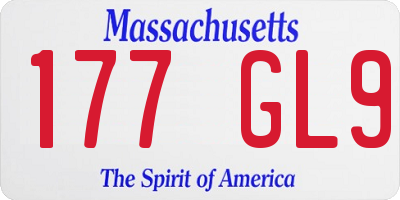 MA license plate 177GL9