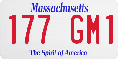 MA license plate 177GM1