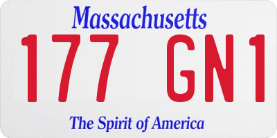 MA license plate 177GN1