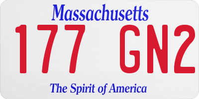MA license plate 177GN2