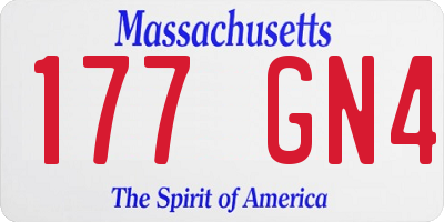 MA license plate 177GN4