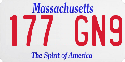 MA license plate 177GN9