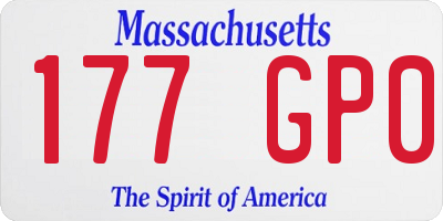 MA license plate 177GP0