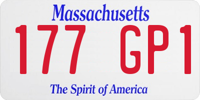 MA license plate 177GP1