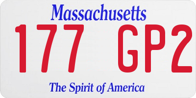 MA license plate 177GP2