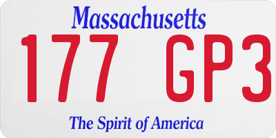 MA license plate 177GP3