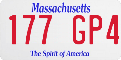 MA license plate 177GP4