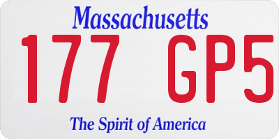 MA license plate 177GP5