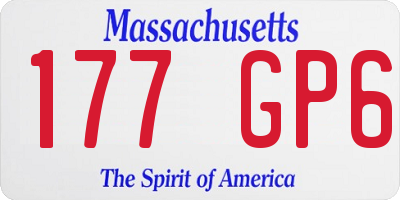 MA license plate 177GP6