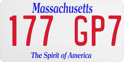MA license plate 177GP7