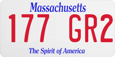 MA license plate 177GR2