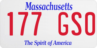 MA license plate 177GS0