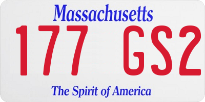 MA license plate 177GS2