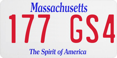MA license plate 177GS4