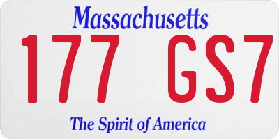 MA license plate 177GS7