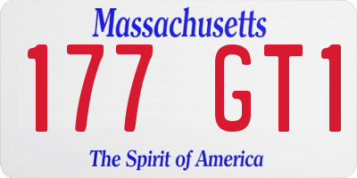 MA license plate 177GT1
