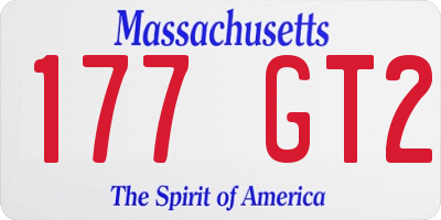 MA license plate 177GT2