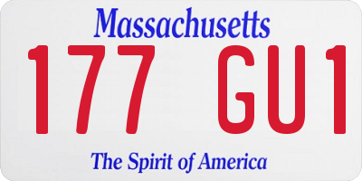 MA license plate 177GU1