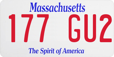 MA license plate 177GU2