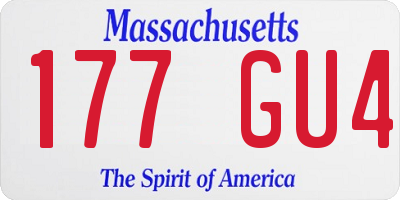MA license plate 177GU4