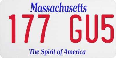 MA license plate 177GU5
