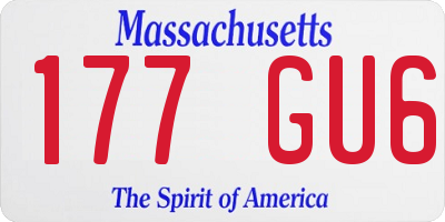 MA license plate 177GU6