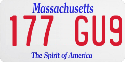 MA license plate 177GU9