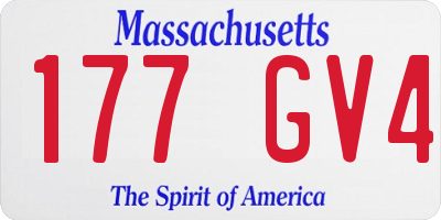 MA license plate 177GV4