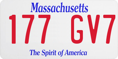 MA license plate 177GV7