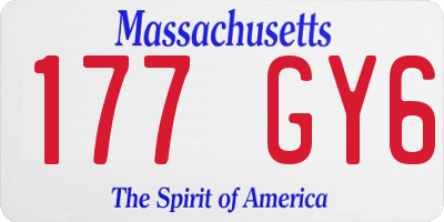MA license plate 177GY6