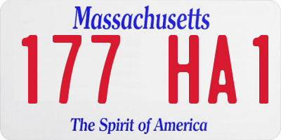 MA license plate 177HA1