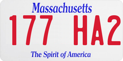 MA license plate 177HA2