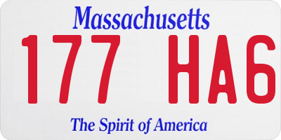 MA license plate 177HA6