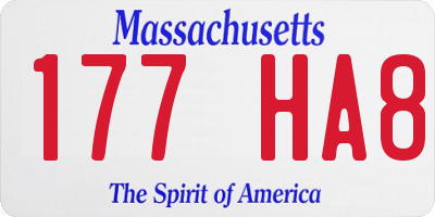 MA license plate 177HA8