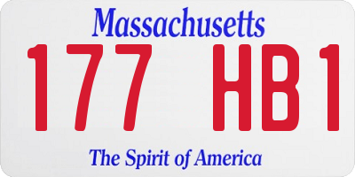 MA license plate 177HB1