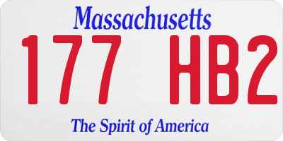 MA license plate 177HB2