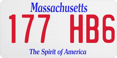 MA license plate 177HB6