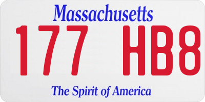 MA license plate 177HB8