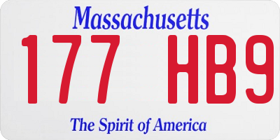 MA license plate 177HB9