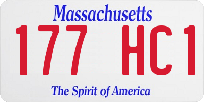 MA license plate 177HC1