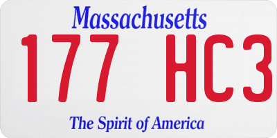 MA license plate 177HC3