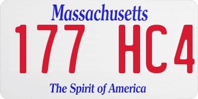 MA license plate 177HC4