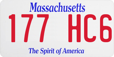 MA license plate 177HC6