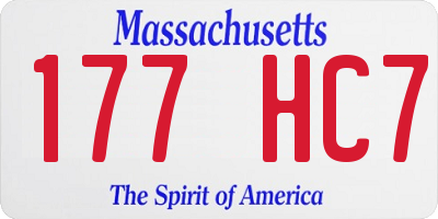 MA license plate 177HC7
