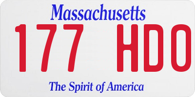 MA license plate 177HD0