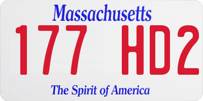 MA license plate 177HD2